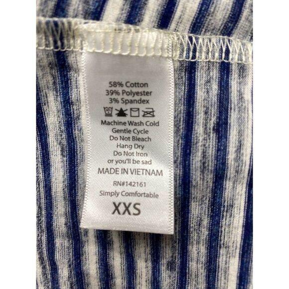LuLaRoe Maurine Blue White‎ Stripe Dress *Altered* XXS - Picture 6 of 6